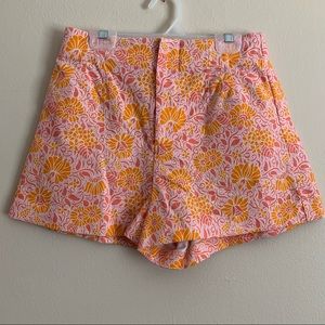 Zara floral linen hi-waisted shorts